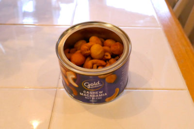 Open Can of Cashews and Macadamia Nut Mix