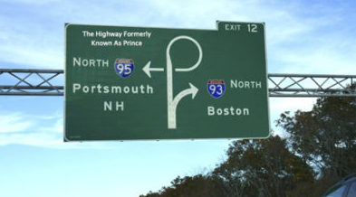 Massachusetts Highway Sign That Resembles The Logo Created By The Singer Prince