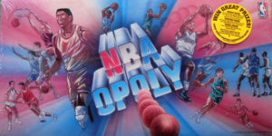 NBAopoly Game Box Cover from April 1993 game created by Jimmy Myers Tony Bennis Jack Farrell Mark Matanes