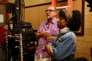 Producer Dean Huh behind the scenes during the filming of Bash Town with Carrie Mays photo by Bruno Dos Santos